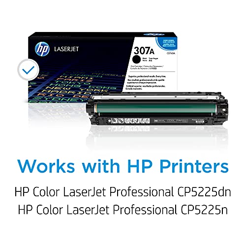 Image of HP 307A Black Toner Cartridge | Works Color LaserJet Professional CP5225 Series | CE740A