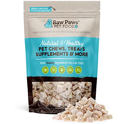 Raw Paws Freeze Dried Chicken Breast for Dogs & Cats, 4-oz - Made in USA - Natural Chicken Dog Treats, Cat Real Chicken Treats - Large, Small Dog Treats Chicken Training Treats, Dry Chicken Cat Treats