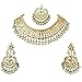 Finekraft Meena Kundan Gold Plated Bridal Look Jewelry Necklace Set