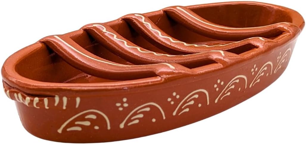 Large Traditional Portuguese Pottery Terracotta Clay Sausage Roaster Made in Portugal