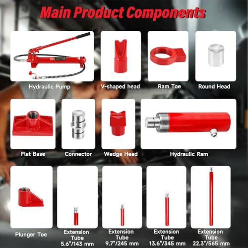 image for WORVISTA 20 Ton Mini Hydraulic Cylinder Jack, 5.1