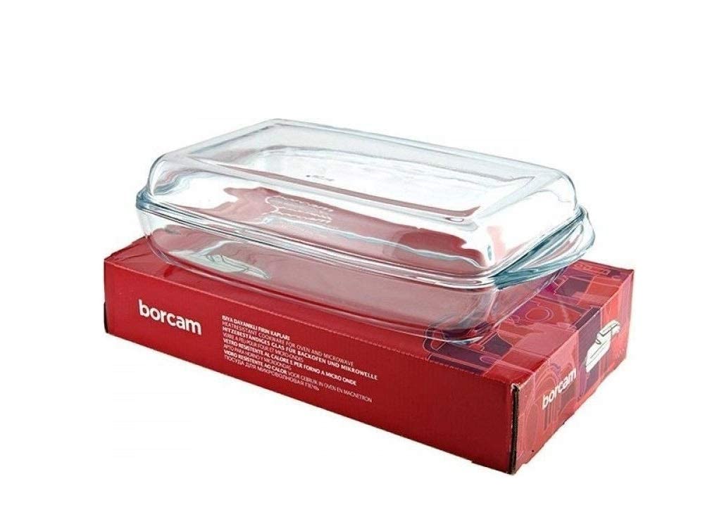 Buy Borcam Casserole with Lid 45 3/4 Oz Glass Rectangular Ovenware