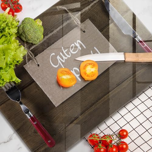 Planche à découper induction Wallfluent 52x40cm en verre résistant motif Guten Apetit