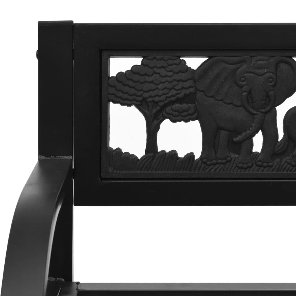 vidaXL Banc de Jardin pour Enfants Meuble d'Extérieur Banc de Patio Meuble de Jardin Banc de Terrasse Banc d'Arrière-Cour Meuble de Patio 86 cm Acier