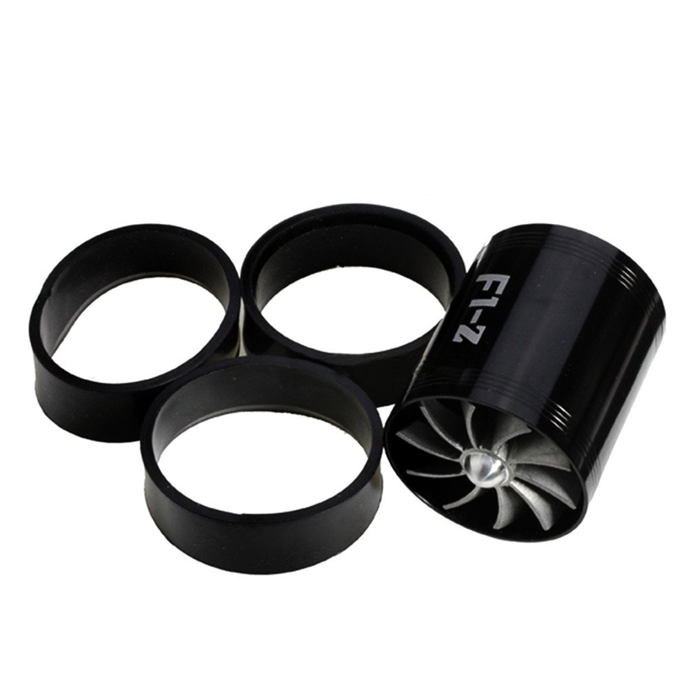 Buy Supercharger Intake Turbo, Delaman Universal Fit Turbo Double Fan Turbine Air Intake Fuel