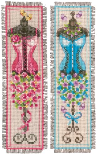 Image of Vervaco Bookmark Counted Cross Stitch kit Corset Set of 2, DIY