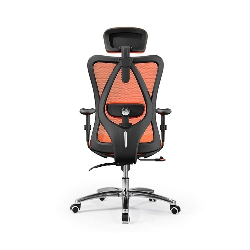 Krzesło biurowe, gamingowe, komputerowe, krzesło biurowe, wysokie oparcie, z podnóżkiem i grubą wyściółką, rozkładane krzesło komputerowe z ergonomicznym segmentowym oparciem, czarne