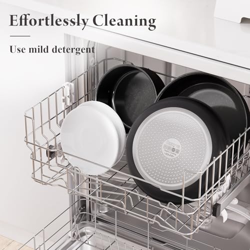 Bazova Ceramic Nonstick Cookware Set, Healthy,Non Toxic,17-Pieces Pots and Pans Set Removable Handles,Induction RV Kitchen Set,Stain & Scratch-resistant,Dishwasher/Oven Safe,PFAS/PFOA Free - Image 7