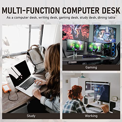 47 Inch Computer Desk Home Office Desk Writing Study Table Modern Simple Style Pc Desk With Metal Frame Gaming Desk Workstation For Small Space，Nature #TOP6