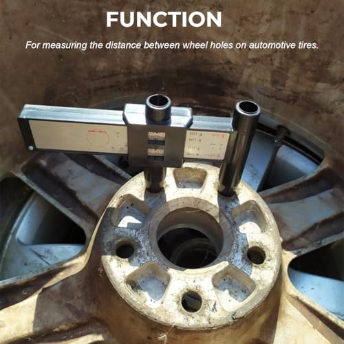 Image of Wheel PCD Gauge, Automotive Stud Bolt Pattern Measuring Tool PCD Ruler, Universal Wheel Rim Bolt Pattern Sliding Caliper Gauge for 4 5 6 8 Holes Lug Tool, Car Accessories