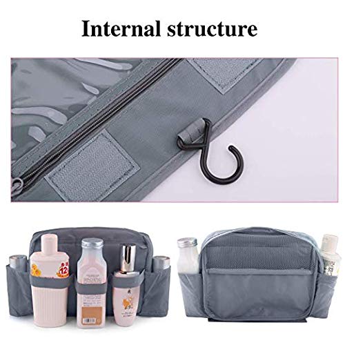 Image of Handcuffs Polyester Toiletry Kit Bag | Makeup | Pouch | Travel | Cosmetic | Storage | Organizer | Hanging | Grooming | Professional | Make Up | Artist | Case (Grey, 9.5 Cm, 24 X 20 X 9.5 Cm)