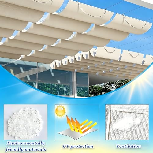 Voile d'ombrage rectangulaire rétractable imperméable avec œillets pour jardin