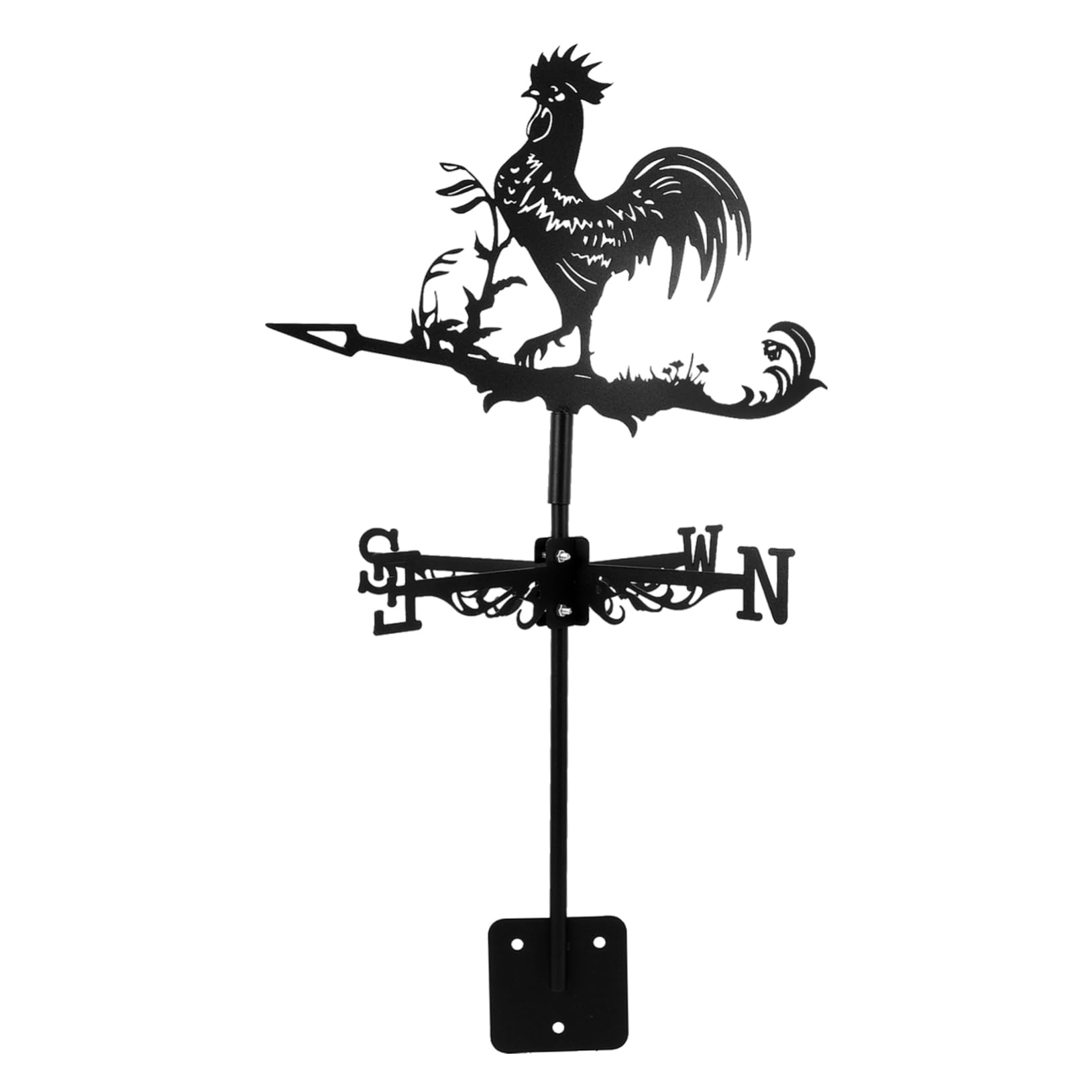 Girouette coq métal indicateur de vent vintage pour terrasse extérieure rustique