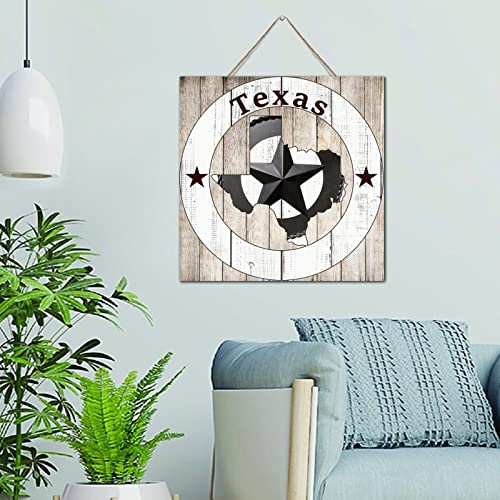 Décoration murale en bois avec dictons du Texas pour intérieur rétro de salon