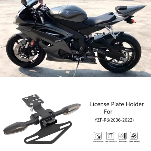 Image of Tail Tidy Kit for YZF-R6 2006-2022 Fender Eliminator Kit equipped License Plate Holder, License Plate Light, PLUG&PLAY Turn Signal Lights (Unfoldable)