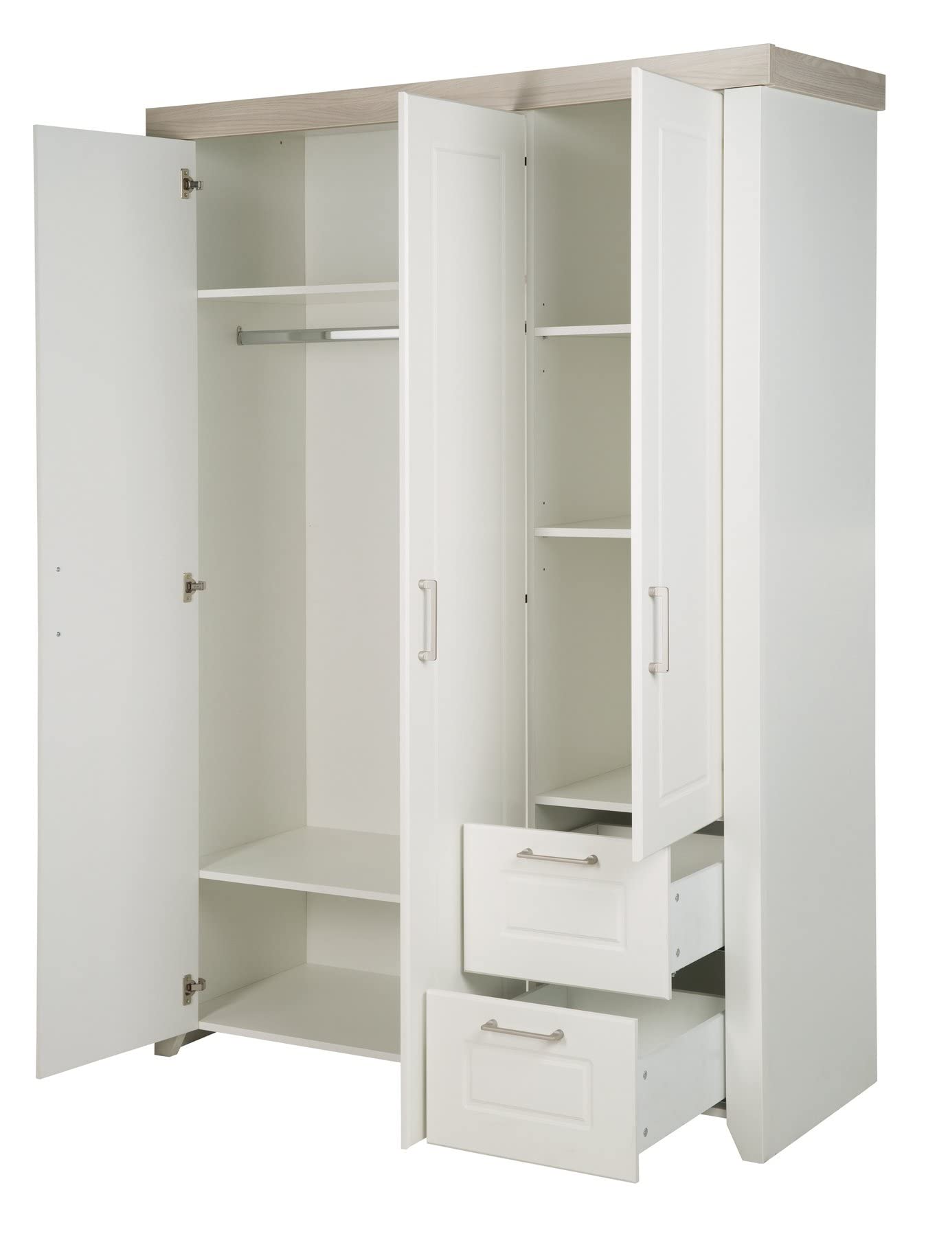 roba Kleiderschrank Felicia 3-trg. 2 Schubladen Landhausstil weiß