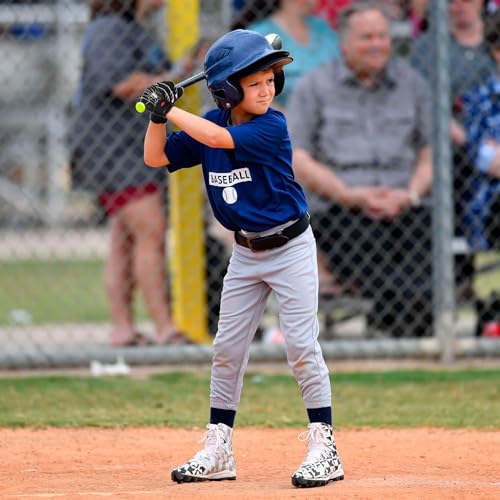 RSPGO Kids Baseball & Softball Batting Gloves for Youth Boys with Stretch Fit, Spider Black M/L