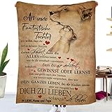 Personalisierte Kuscheldecke An unsere Tochter von Eltern, Deutsche Mama und Papa für Tochter Briefdecke Positiv Ermutigen Flauschige Wohndecke (Eltern zu Tochter C,150×200cm)