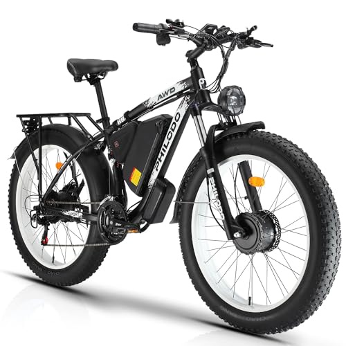 Philodo Bicicleta Eléctrica Para Adultos, 26 X 4.0 Pulgadas Fat Tire 48v 17.5ah 22ah Batería Extraíble Ebike Bicicletas Eléctricas, 21 Velocidades, Freno De Disco Hidráulico Philodo Bicicleta Eléctrica Para Adultos, 26 X 4.0 Pulgadas Fat Tire 48v 17.5ah 22ah Batería Extraíble Ebike Bicicletas Eléctricas, 21 Velocidades, Freno De Disco Hidráulico