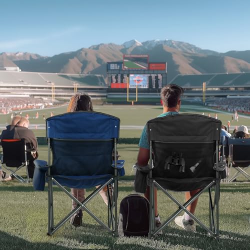 Overmont CC-600D Oversized Folding Camping Chair 2Pack - 450Lbs Support With Padded Cushion Cooler Pockets - Heavy Duty Collapsible Chairs thumb #1
