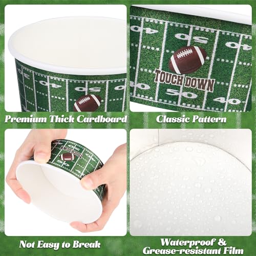 Shojoy RS4654 100 Pieces Football Snack Bowls 12 Ounces Football Party Chili Bowls Disposable Paper Serving Bowl Ice Cream Cups For Football Party Tailgate Party Super Bowl Favor Supplies thumb #2