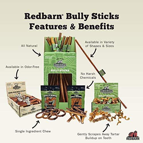 Redbarn Pet Products RB207016 Redbarn All-Natural 7 Inch Bully Sticks For Dogs - Premium Grain-Free & Rawhide-Free Single Ingredient Long Lasting Low Odor Dental Treat thumb #4