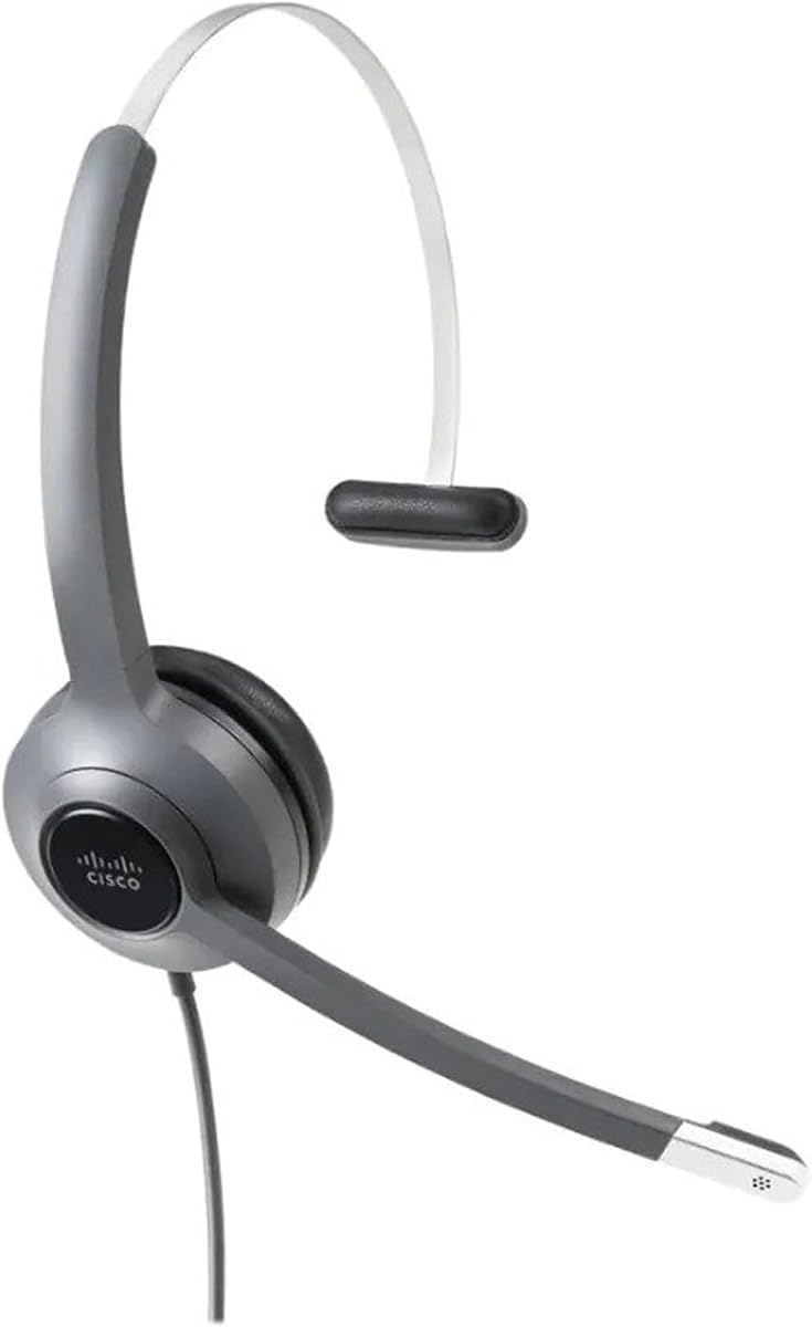 Auriculares Cisco 521, auriculares supraaurales con cable de 3,5 mm con adaptador USB-A, carbón, garantía de responsabilidad limitada de 2 años (CP-HS-W-521-USB=)