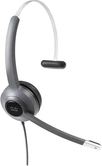Cisco Headset 521, Wired Single On-Ear 3.5mm Headset with USB-A Adapter, Charcoal, CP-HS-W-521-USB=