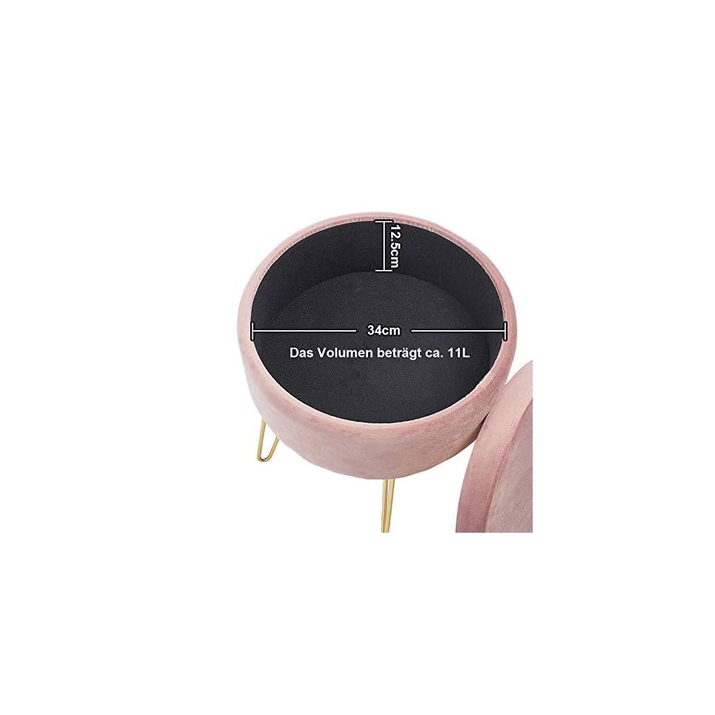 Zedelmaier Runder Sitzhocker Schminktisch Hocker Ottoman Gepolsterter