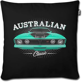 1973 Falcon GT Tribute Pillow Cover Black | Australian Muscle Car Fan Art Gift Idea | 18x18 | Made in USA, Turquoise