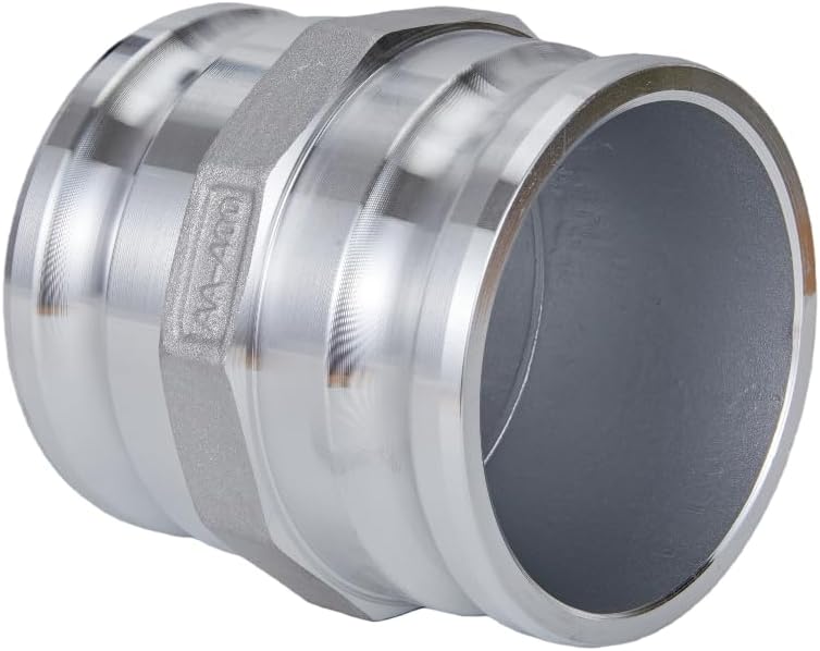 Aluminum Type AA Camlock Fitting Spool Adapter, 4" Male Camlock x 4" Male Camlock