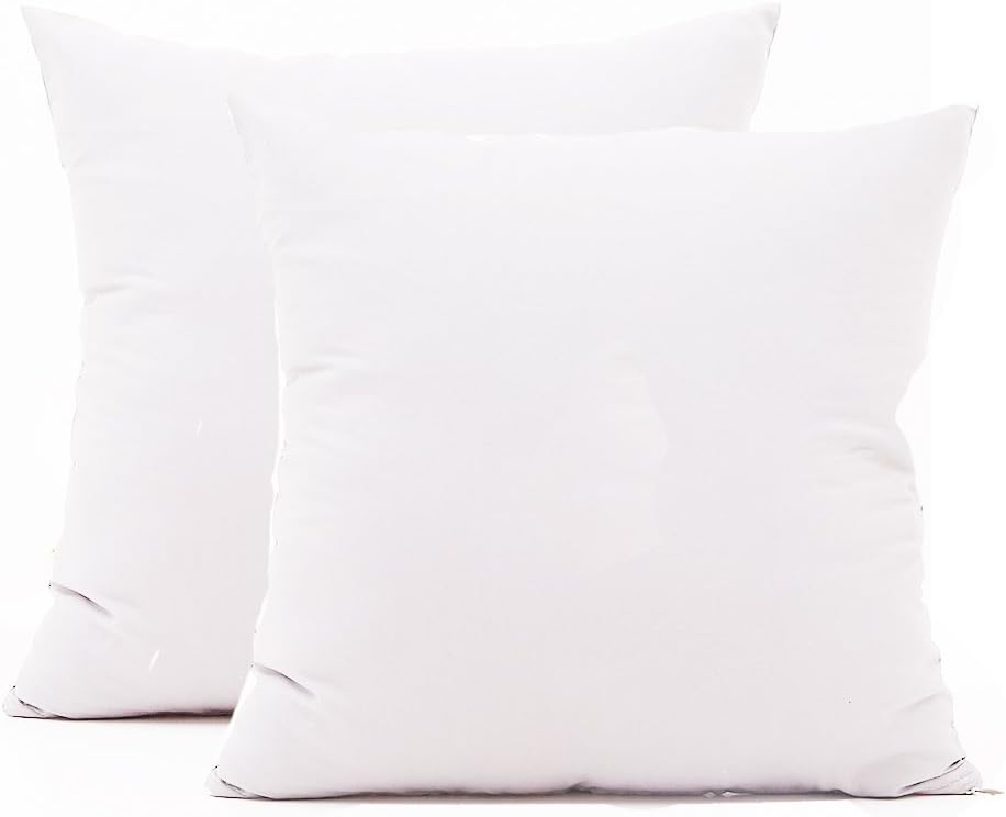 100% Cotton 300 Thread Count 2pc / Pair Pillow Cover Pillowcase Pillow Protector Cushion Cover with Hidden Zipper Only Cover No Insert - European, White 26 x 26 inch