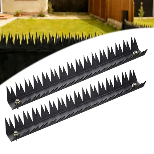 Bird Spikes Deterrent 6 Pack Caltrops Spikes Rust-Proof Squirrel Spikes Anti Climb Fence Spikes Easy to Install Bird Deterrent Spikes for Raccoon, Woodpecker, Deer, Coyote, and Intruders (94.5 Inch)