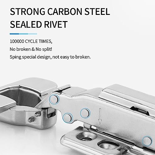 Image of Volo European Style Mild Steel Adjustable 3D Clip-on Soft Close Concealed Cabinet Hinges,(2 pcs, 1 Set) (15*- Inset, 2)