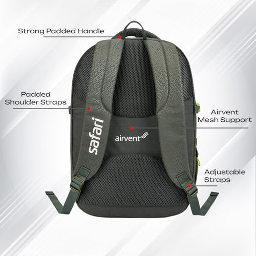 Image of Safari 43L Expandable Laptop Bag with Armor Base, Raincover, 3 Compartments, Compression Straps, Large Size Travel Bag, Ideal For 3-4 Days Staycations, Hiking, Office Bag