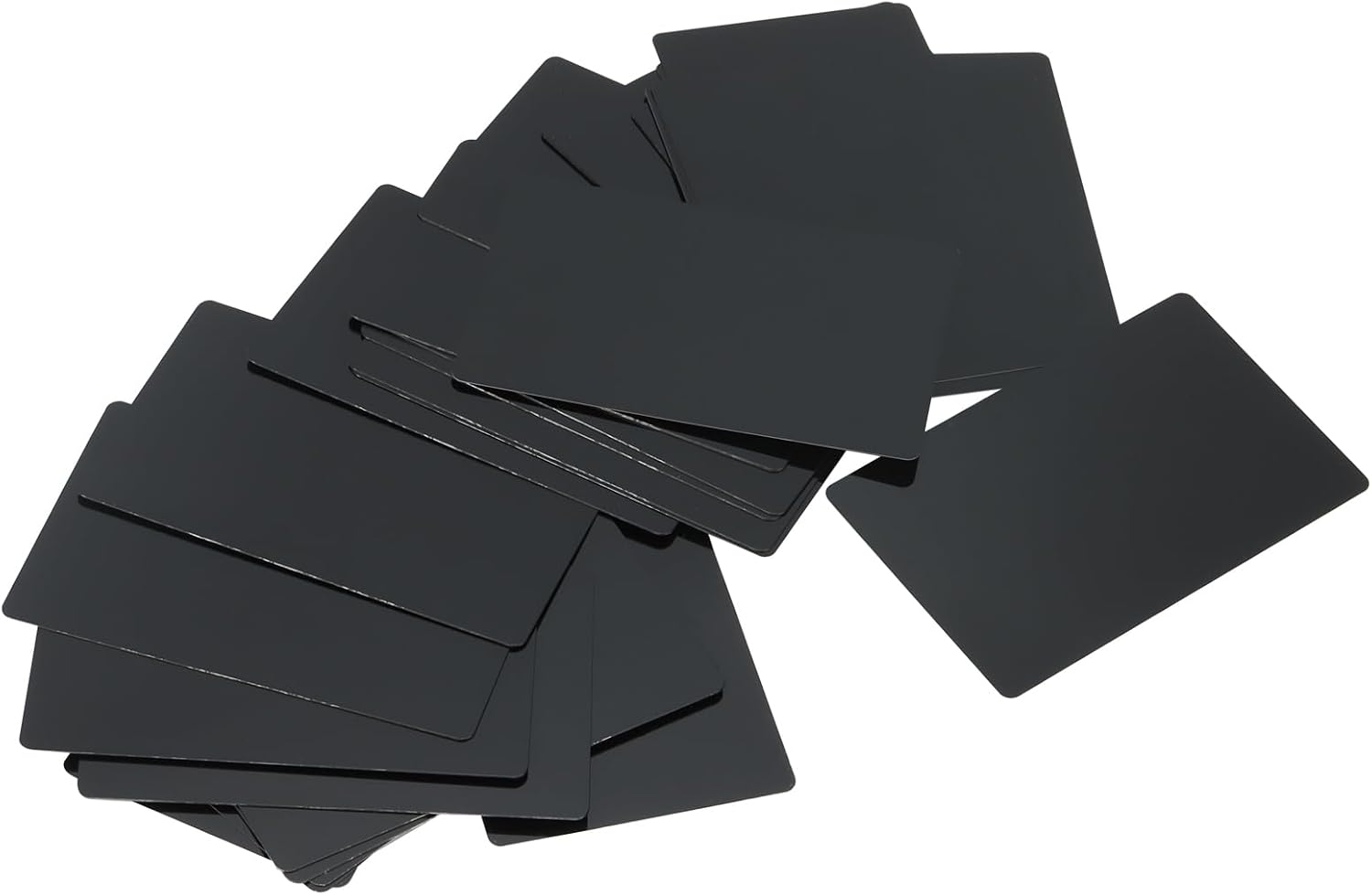 200Pcs 3.38 x 2.12 Inch Blank Metal Business Cards, 0.21mm Thickness Black Aluminium Name Visiting Card Blanks for Engraving, 86 x 54mm (Pack of 2)