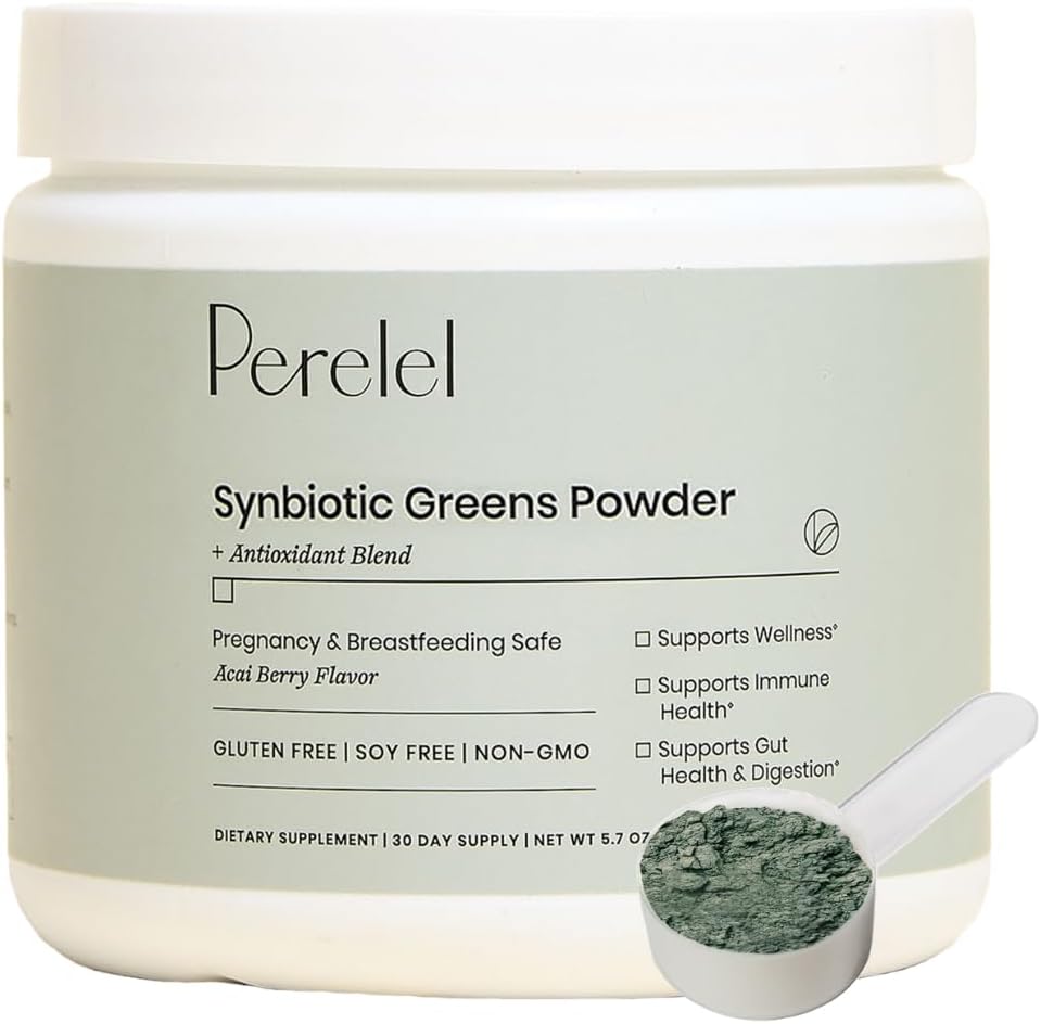 Perelel Synbiotic Greens Powder, Superfood...