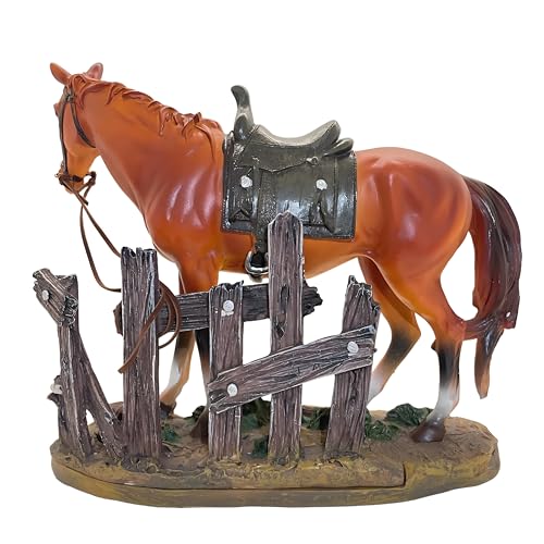 Estatua Decorativa de Caballo de Resina Western Marrón miniatura 2