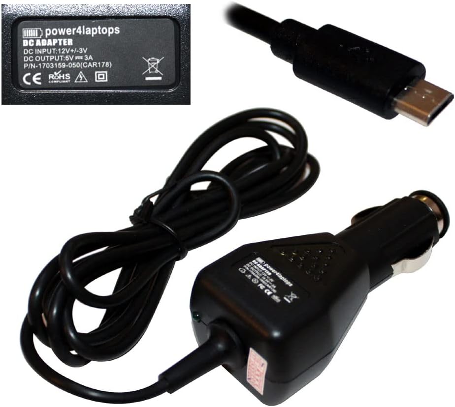 Power4Laptops Adaptador CC Cargador de Coche portátil Compatible con ASUS T100HA-FU030T