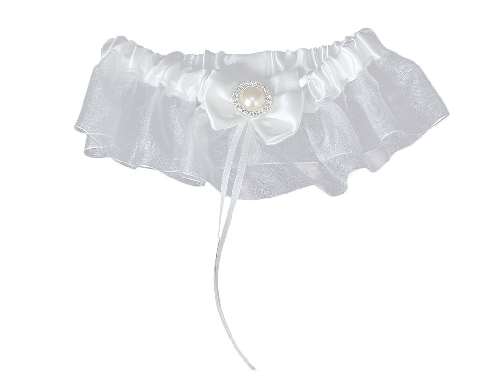Prom Bridal Rhinestone Pearl With Bow Wedding Garter Satin Toss -Ivory |Garters| Garters-image-38