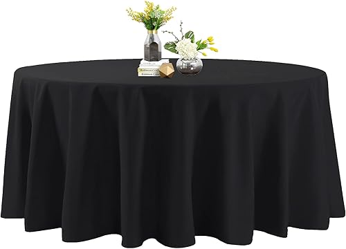 Mantel redondo de 132 pulgadas, resistente a las manchas y a las arrugas, lavable, mantel de tela decorativa para mesa de comedor, fiestas de bufé y