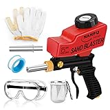 NANPU Air Sand Blaster Gun with Gravity Feed - Metal Nozzle, Plastic Body | for Paint, Rust Removal, and Glass Etching | Versatile for Aluminum, Sand, Walnut Shells, and Soda Blasting Applications