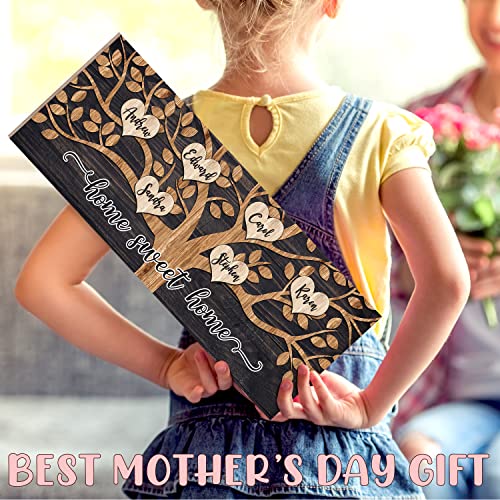 Personalized Mother's Day Family Tree Wood Sign W/Names - 3 Designs - 7X18 Customized Wood Sign Decor Gifts For Mom (Design #2) #TOP5