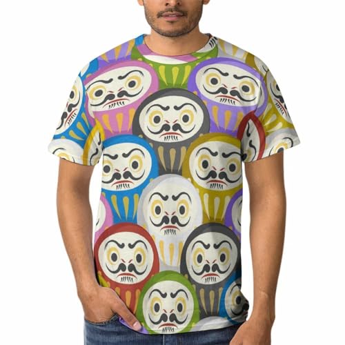 Tee Shirt Manches Courtes Homme Confortable Jaune-Rouge