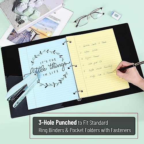 Mr. Pen Colored Loose Leaf Paper Wide Ruled, 100 Sheets, 8” x 10.5”, 3