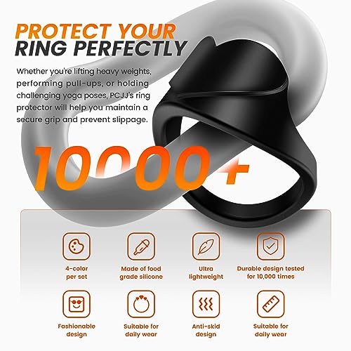 4PCS Heart-Shaped Silicone Ring Covers for Oura Ring Protector, Gym-Ready Guards for Women & Men, Anti-Slip Design for Working Out (US4-14)4