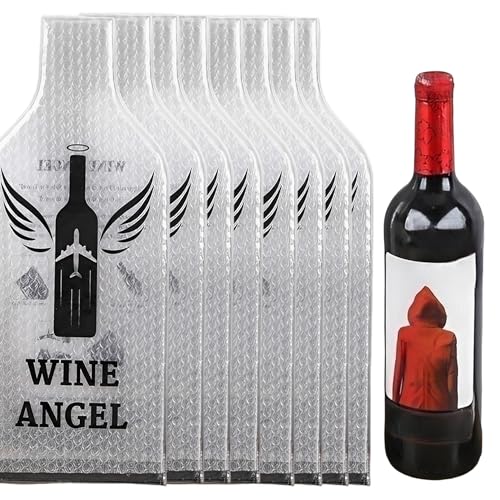 CXAFQ 8 Housses De Protection pour Bouteilles De Vin Portables, Papier Bulle Emballage Colis, Emballage Bouteille Vin,Résistant Aux Chutes Réutilisable, Parfait pour Emballer des Bouteilles Fragiles