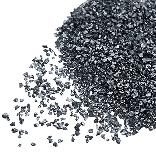 uxcell 20g paillettes verre écrasé, 1-3mm, glitter noir métallisé pour DIY