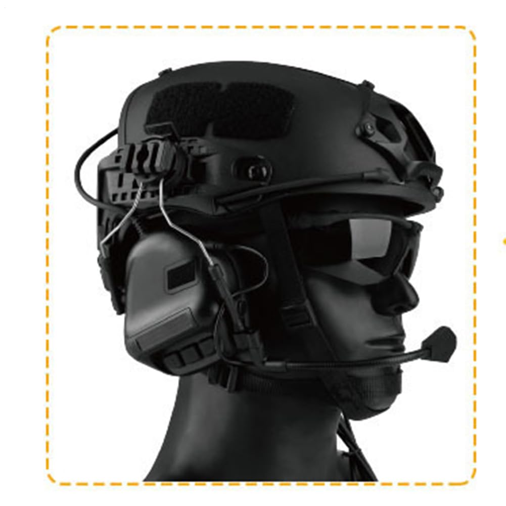 Auriculares de Casco Táctico – Versión con Cancelación de Ruido | Chip de Audio Avanzado 5ª Generación, Diseño Ligero y Extraíble para Entrenamiento, Juegos de Equipo, Equipamiento Militar y Airsoft