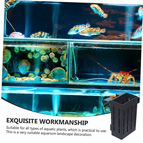 ORFOFE Hanging Aquarium Plant Holder 4-Pack Plastic Aquatic Plant Baskets with Multiple Holes for Root Water Flow 4.92X3.15X2.17 Inch Fish Tank Decoration - Image 2